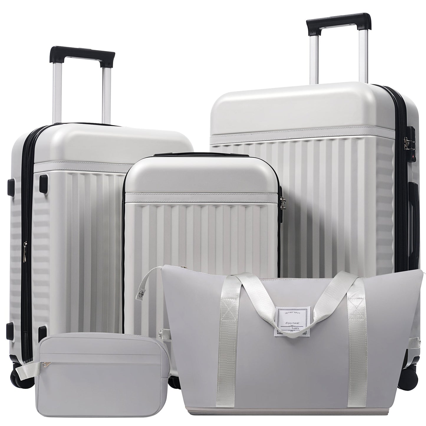 Luggage Set 5 Piece, Hardside Carry on Suitcase , Expandable Luggage
