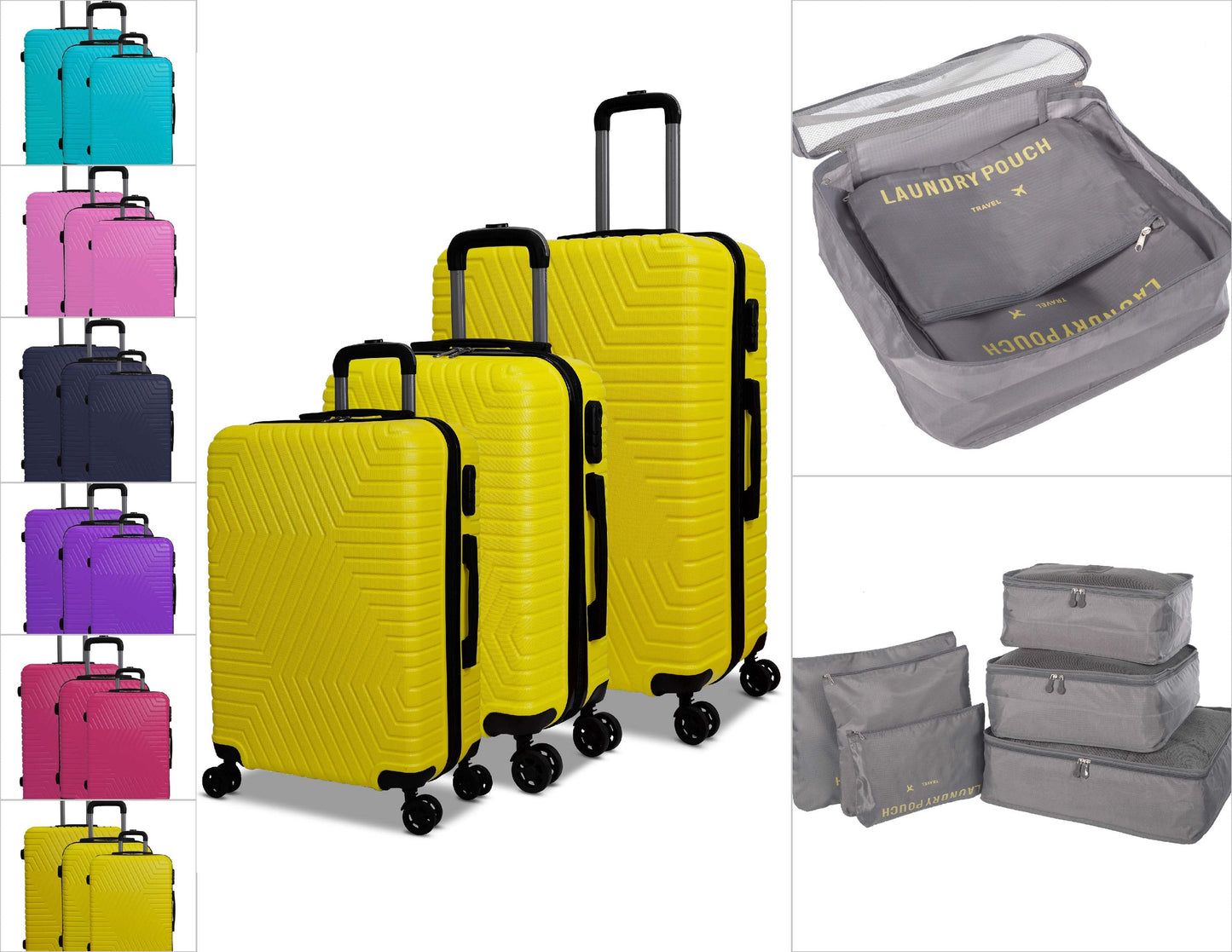 3 Piece Luggage Set Lattitude Collection w/ Luggage Organizer