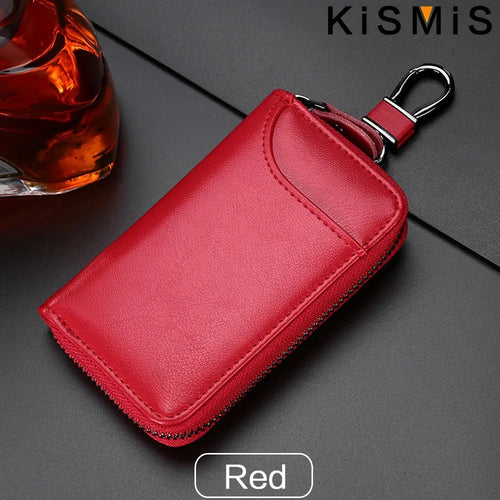 Genuine Leather KeyChain Unisex Key Bag Multifunction Organizer Wallet