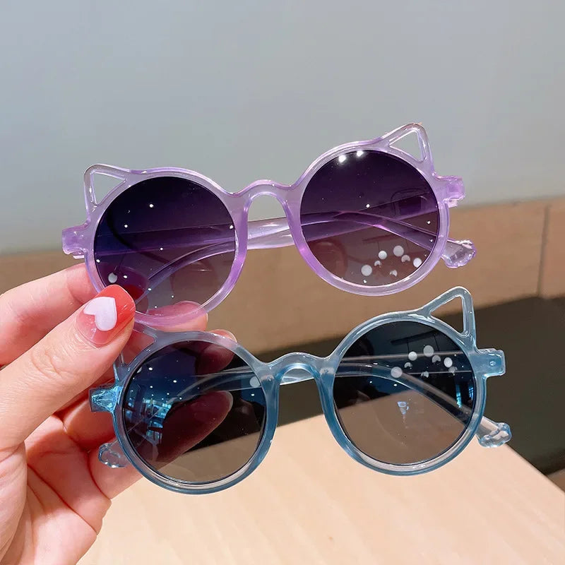 New Children's Sunblock Sunglasses Cartoon Personality Cat Ear