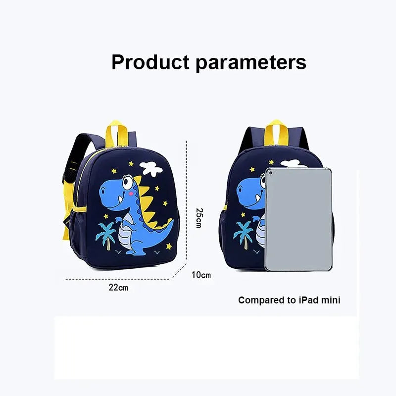 Cartoon Cute Dinosaur Printed SchoolBags Trendy Waterproof