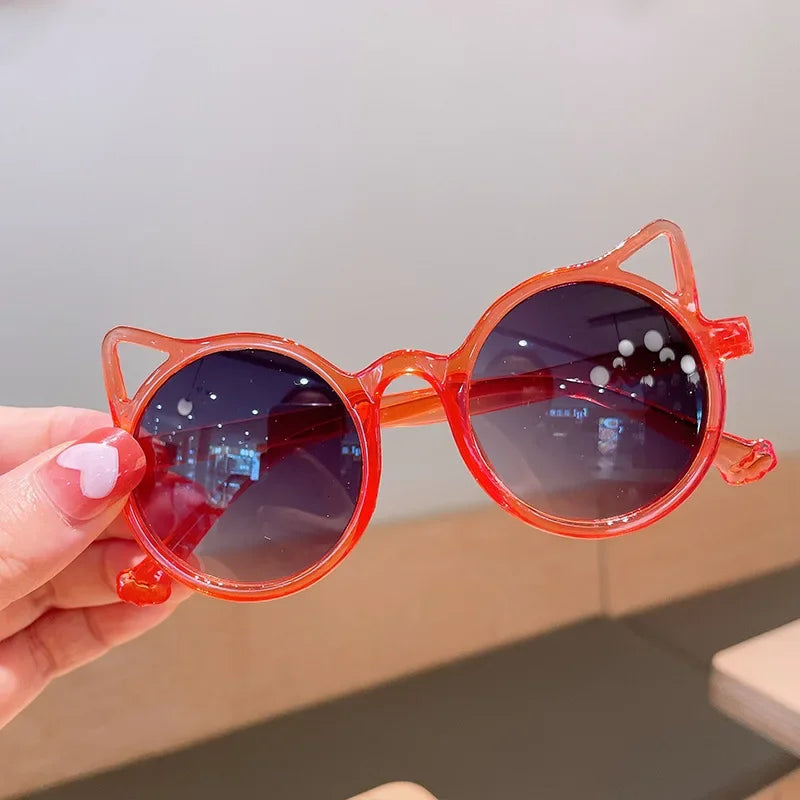 New Children's Sunblock Sunglasses Cartoon Personality Cat Ear