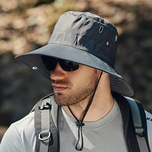 Summer Bucket Hat For Men Fisherman Cap Fishing Outdoor Sunshade Big