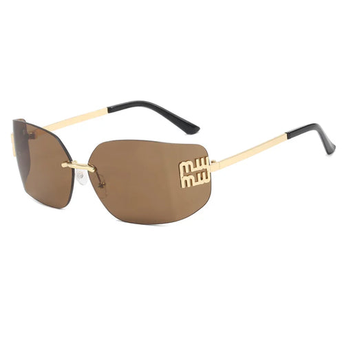KAMMPT Retro Rimless Design Shades Luxury Metal Women Sunglasses High