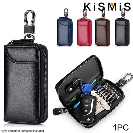 Genuine Leather KeyChain Unisex Key Bag Multifunction Organizer Wallet