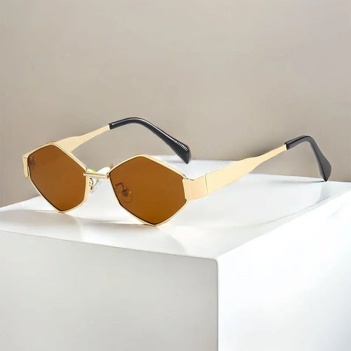 Fashion Hexagon Sunglasses Women 2024 Luxury Brand Design Unique