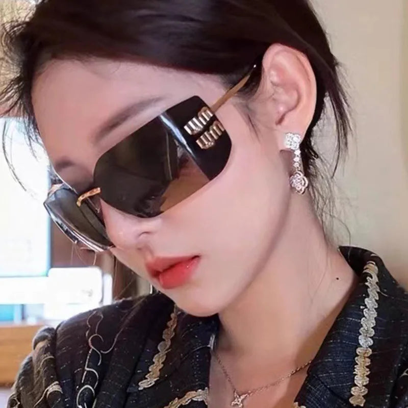 KAMMPT Retro Rimless Design Shades Luxury Metal Women Sunglasses High