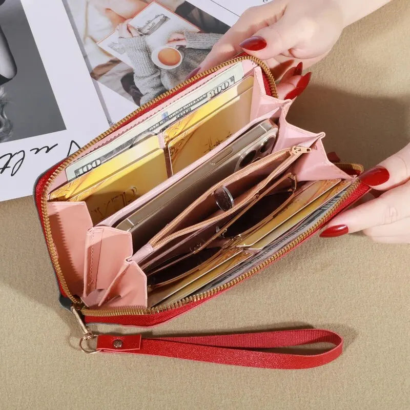 KISMIS New Long Women's Zipper Wallet - Korean Splicing, Color