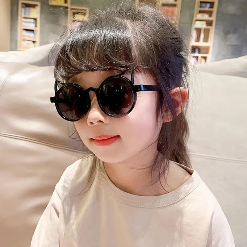 New Children's Sunblock Sunglasses Cartoon Personality Cat Ear