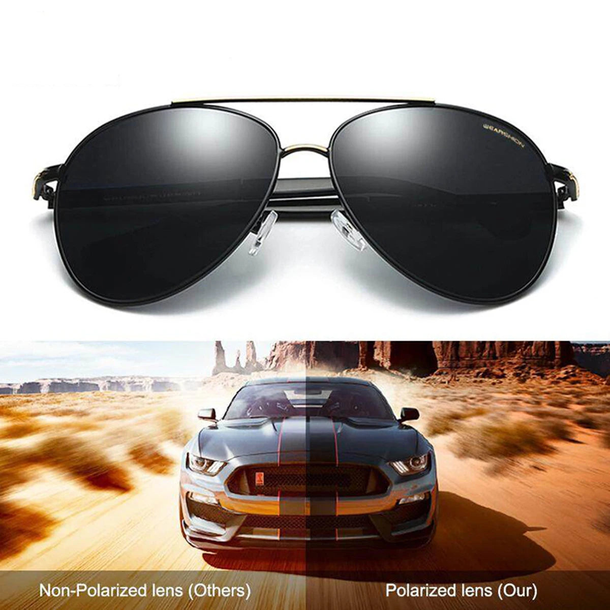 Shades Oversized Polarized Sunglasses for Mens, Outdoor Sun Glasses