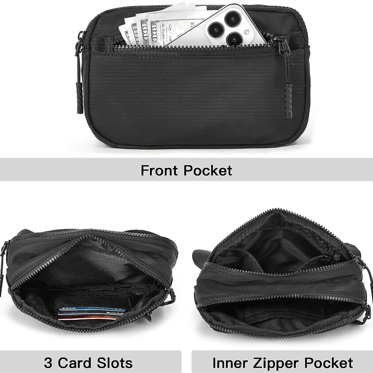 Casual Minimalist Small Crossbody Bag, All-Match Outdoor Sports Zipper