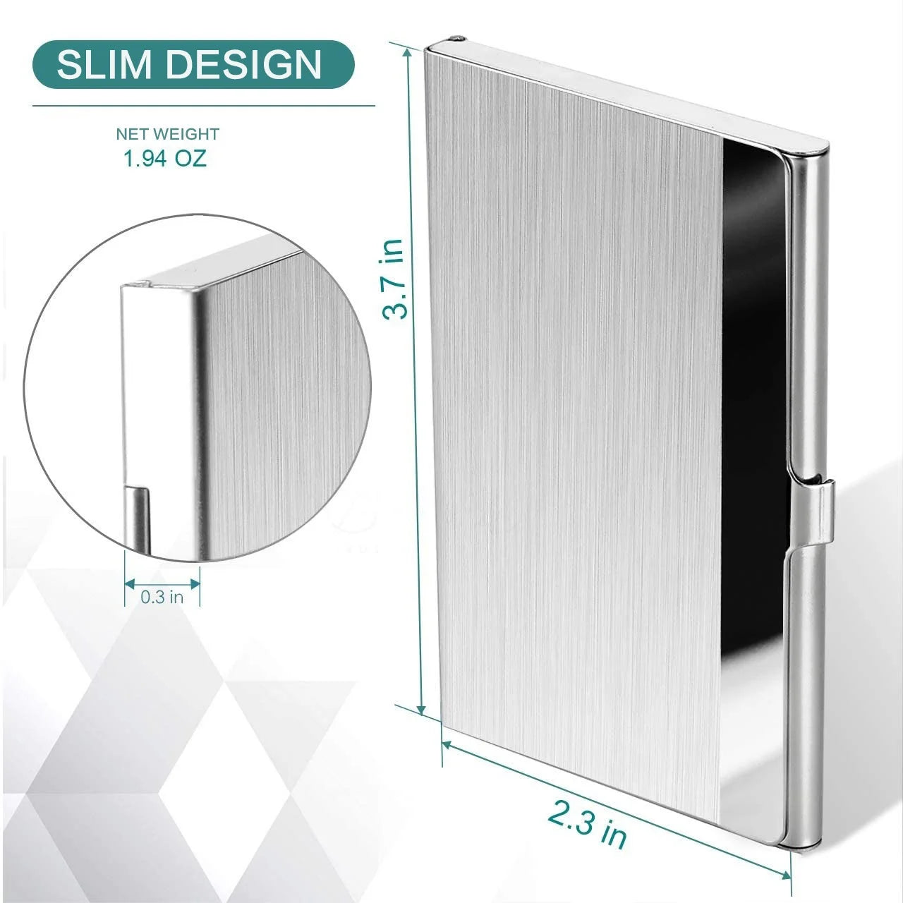 Metal Business Card Holder - Slim Pocket Business Card Case for Men &