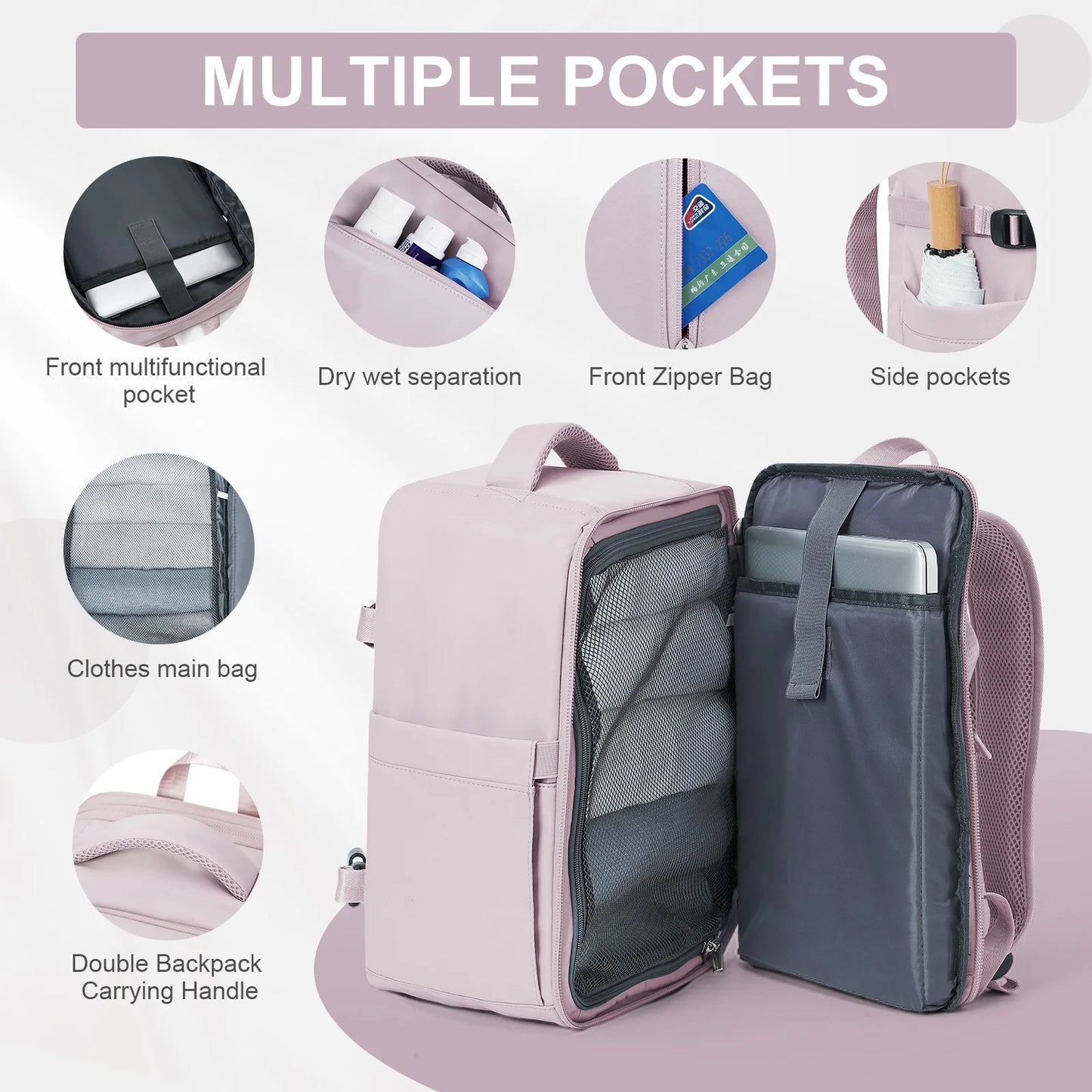 Women's Backpack Travel Suitcase Cabin Bag Aircraft Ryanair 40x20x25