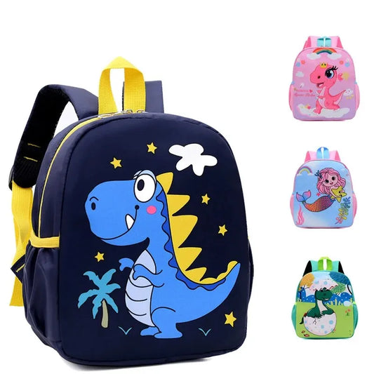 Cartoon Cute Dinosaur Printed SchoolBags Trendy Waterproof