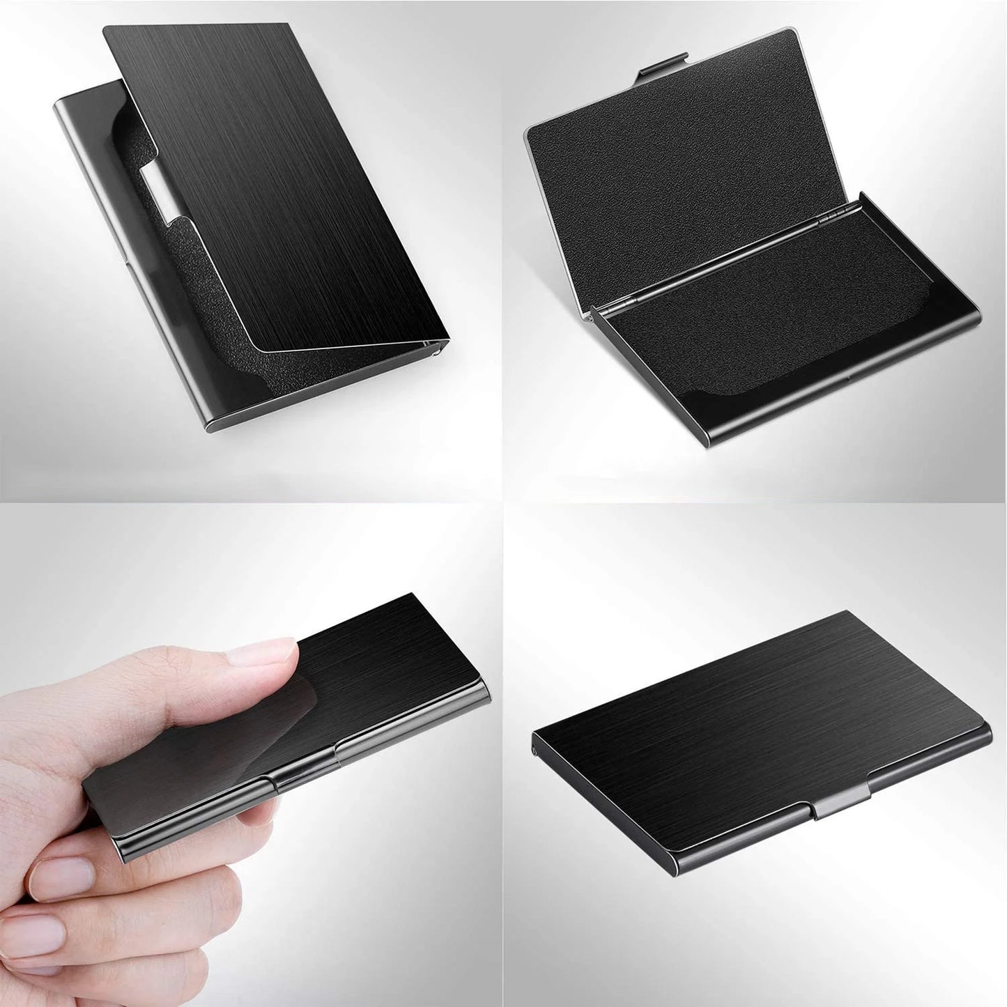 Metal Business Card Holder - Slim Pocket Business Card Case for Men &