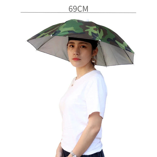 Portable Rain Umbrella Hat Foldable Outdoor Sun Shade Caps Waterproof