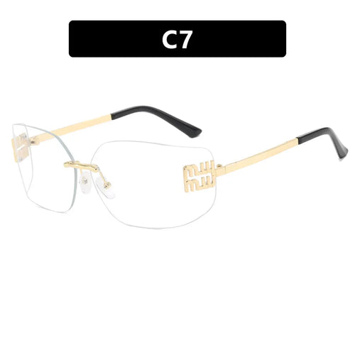 KAMMPT Retro Rimless Design Shades Luxury Metal Women Sunglasses High