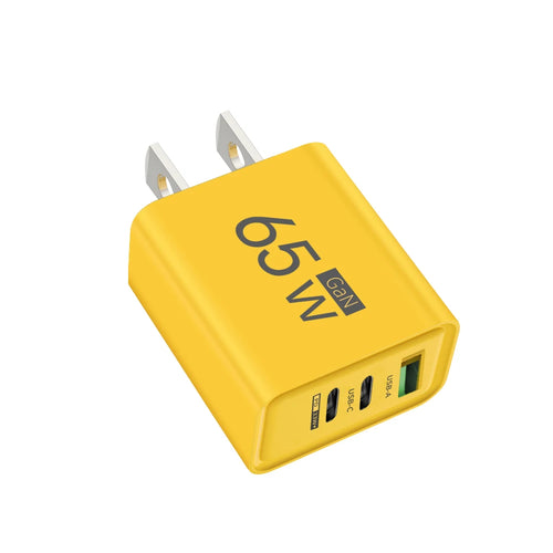 Total 65W GaN USB Charger 3 Ports Fast Charging Type C Adapter Mobile