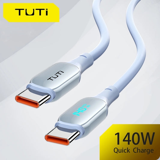 TUTi 140W USB C to USBC Cable,WithLED Display,USBC Fast Charging