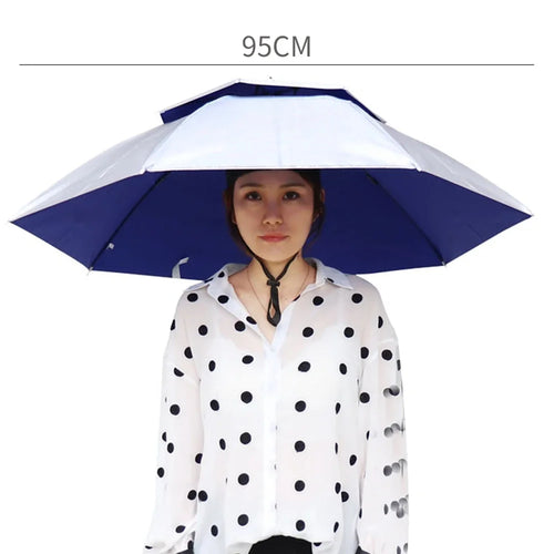 Portable Rain Umbrella Hat Foldable Outdoor Sun Shade Caps Waterproof