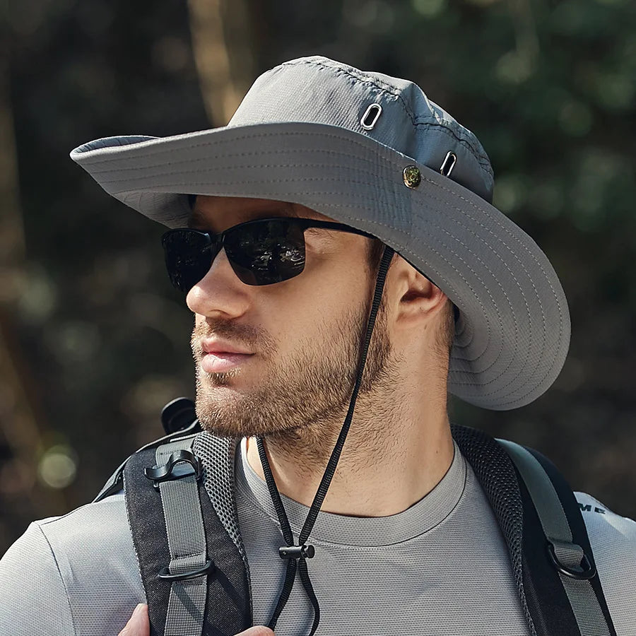 Summer Bucket Hat For Men Fisherman Cap Fishing Outdoor Sunshade Big