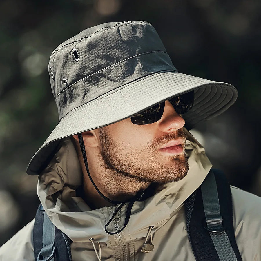 Summer Bucket Hat For Men Fisherman Cap Fishing Outdoor Sunshade Big