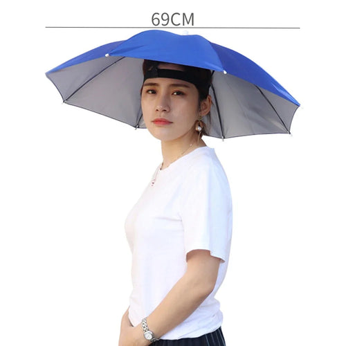 Portable Rain Umbrella Hat Foldable Outdoor Sun Shade Caps Waterproof