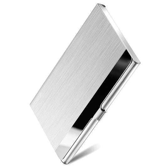 Metal Business Card Holder - Slim Pocket Business Card Case for Men &