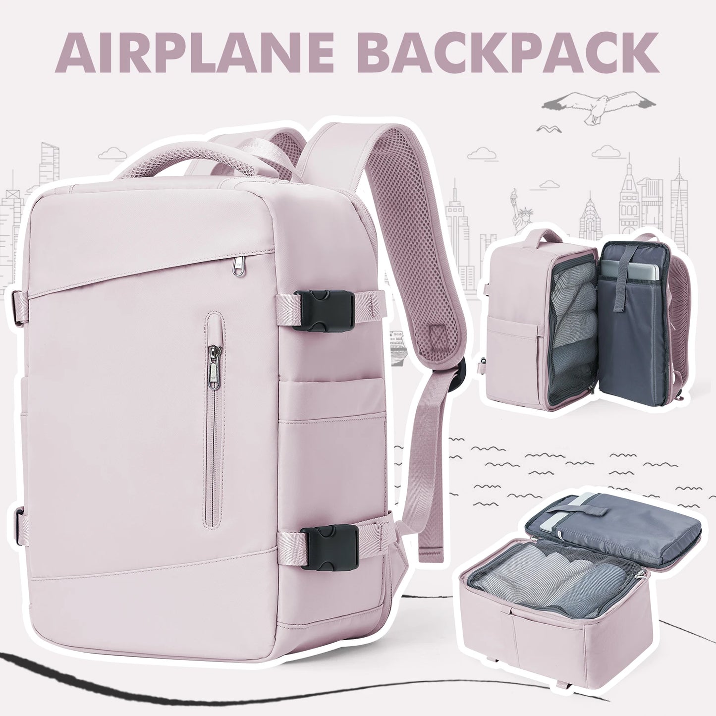 Women's Backpack Travel Suitcase Cabin Bag Aircraft Ryanair 40x20x25