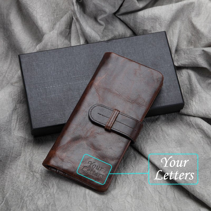 High Capacity Waxed Leather Wallet