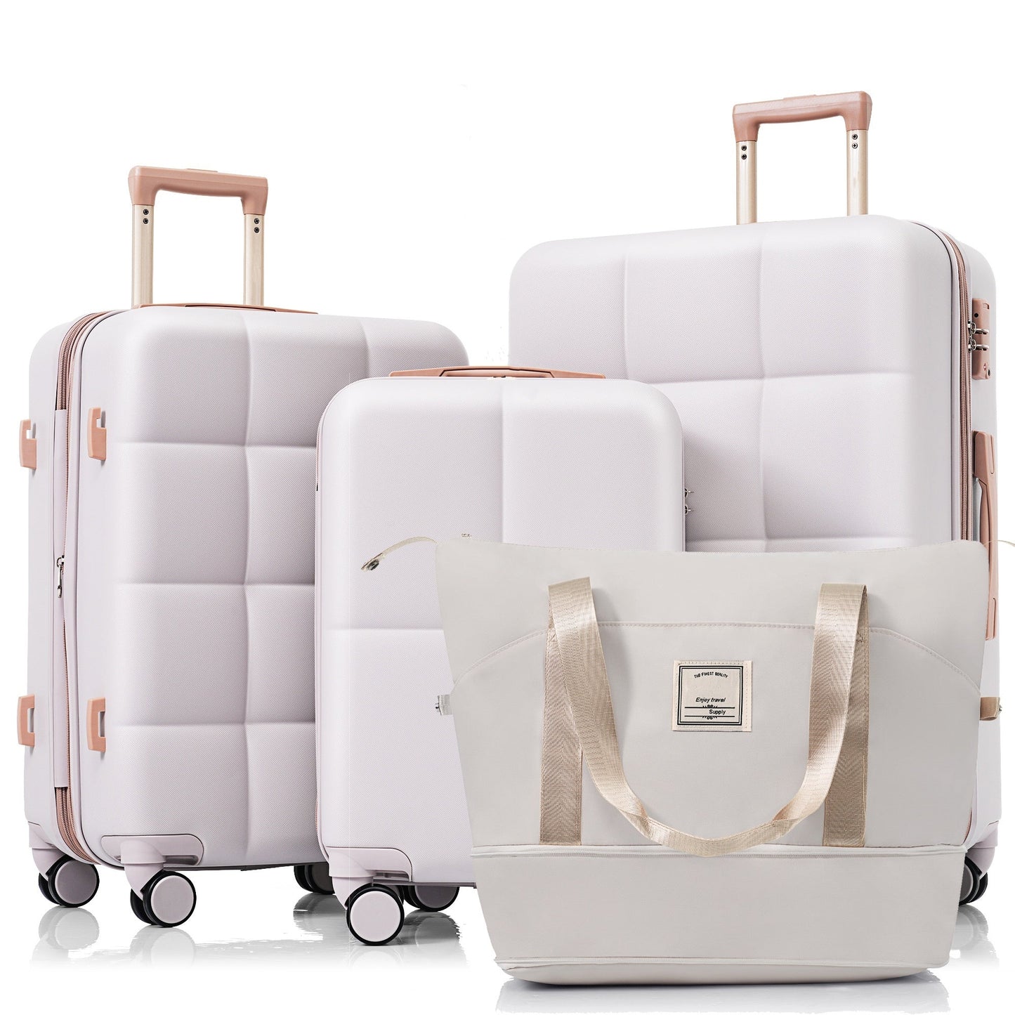 Luggage Sets 4 Piece, 20-inch with USB Port, Expandable ABS Durable