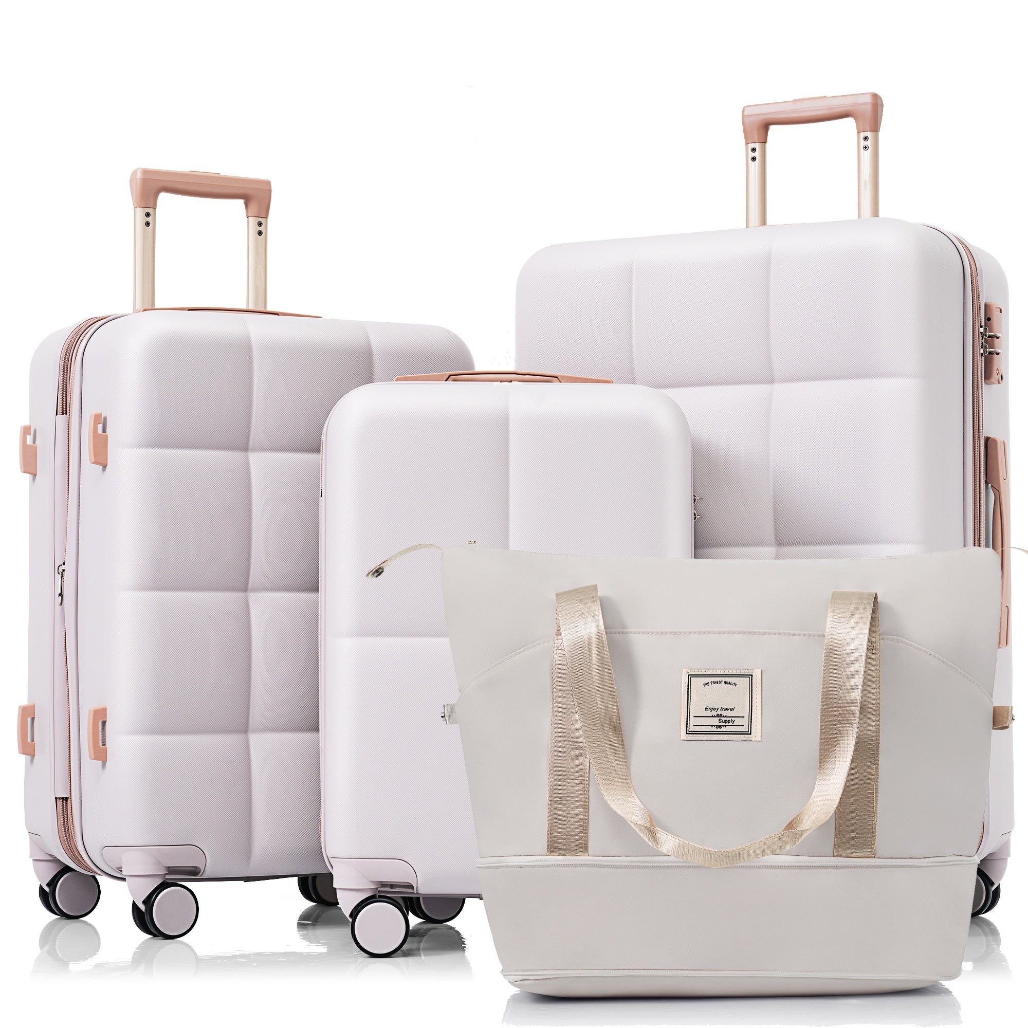 Luggage Sets 4 Piece, 20-inch with USB Port, Expandable ABS Durable