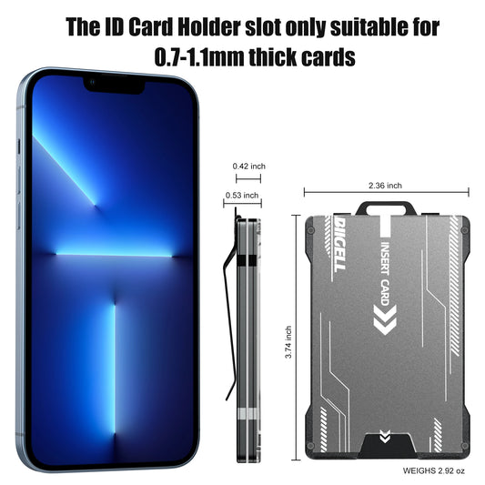 Minimalist Wallet for Men- Slim Aluminum Metal Money Clip Wallet with Clear ID Card Holder, RFID Blocking, Holds up 15 Cards