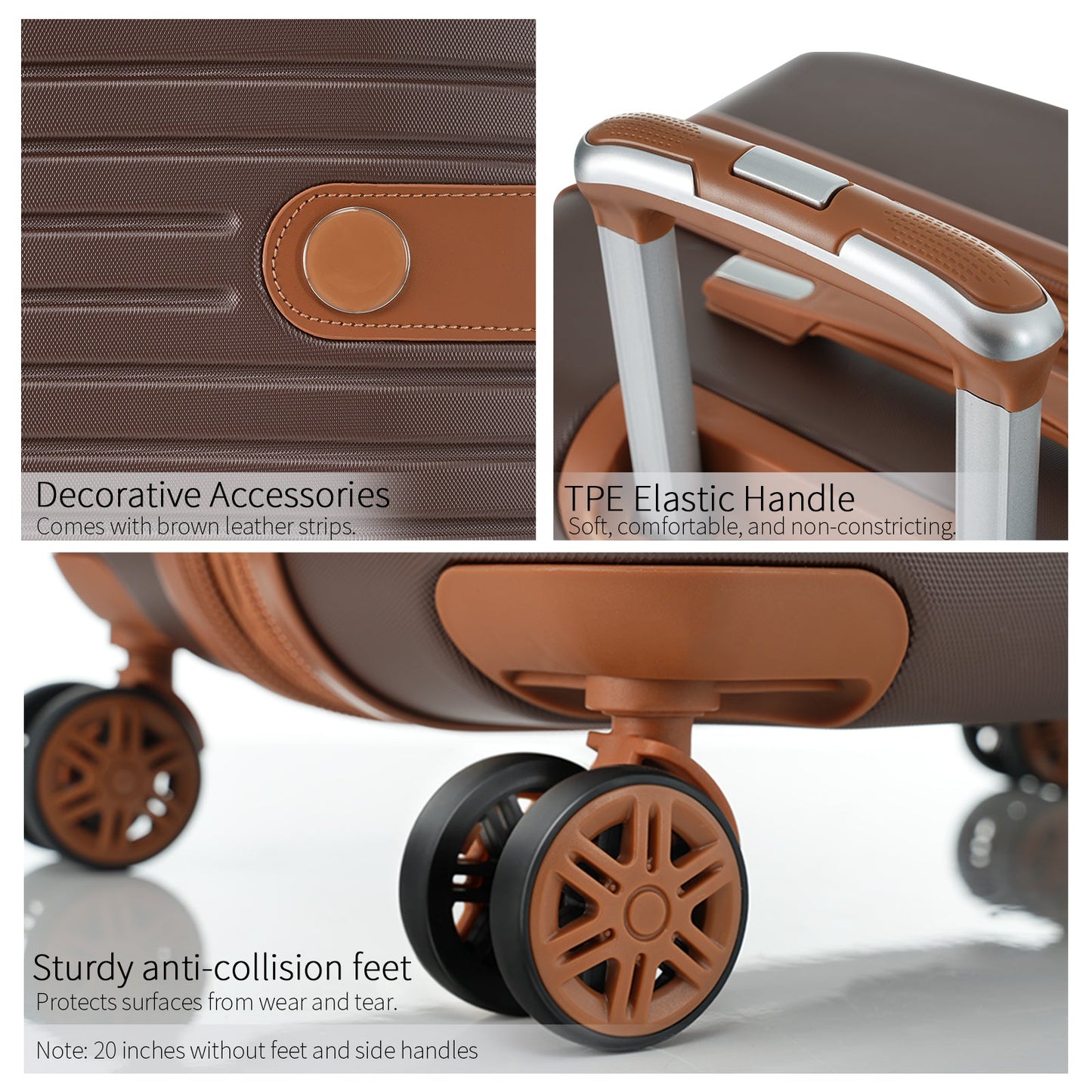 Hardshell Luggage Set with TSA Lock, 360° Spinner Wheels, Lightweight