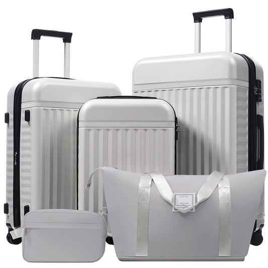 Luggage Set 5 Piece, Hardside Carry on Suitcase , Expandable Luggage