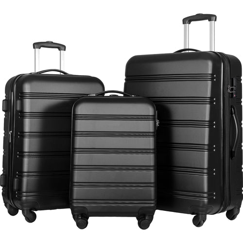 3 Piece Luggage Set Hardside Spinner Suitcase with TSA Lock 20' 24'