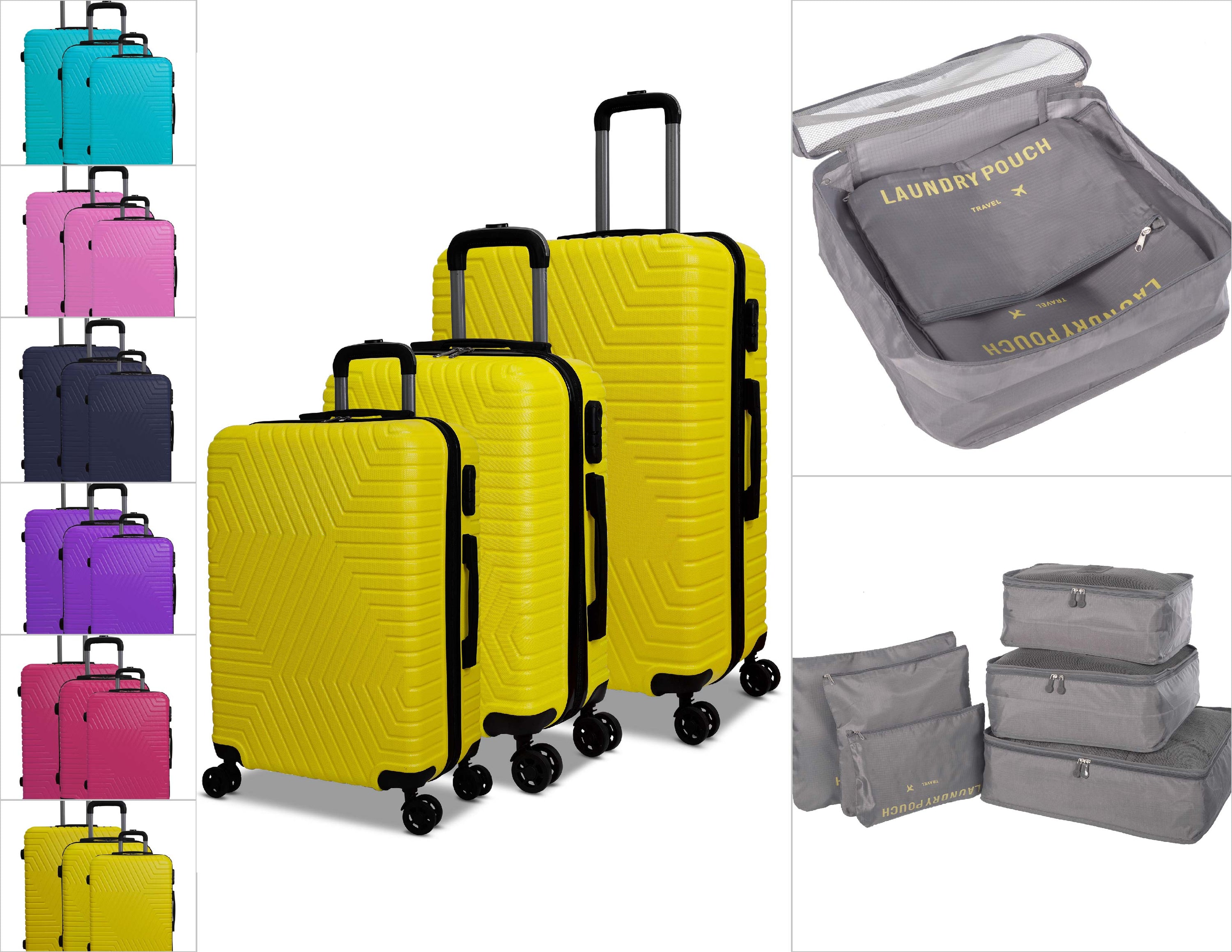 3 Piece Luggage Set Lattitude Collection w/ Luggage Organizer