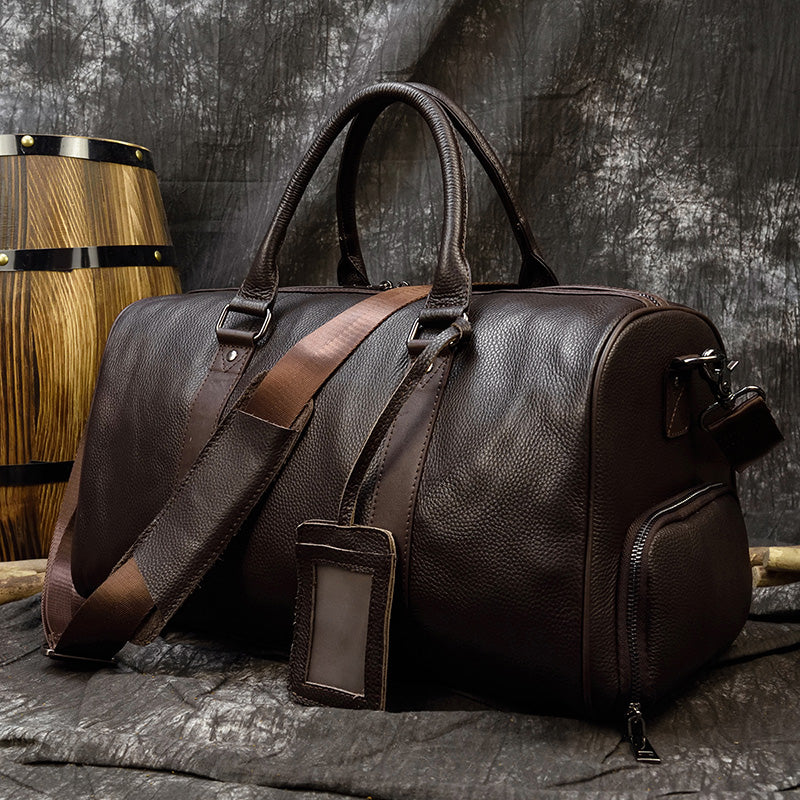Maheu Hot Genuine Leather Men Women Travel Bag Soft Real Leather