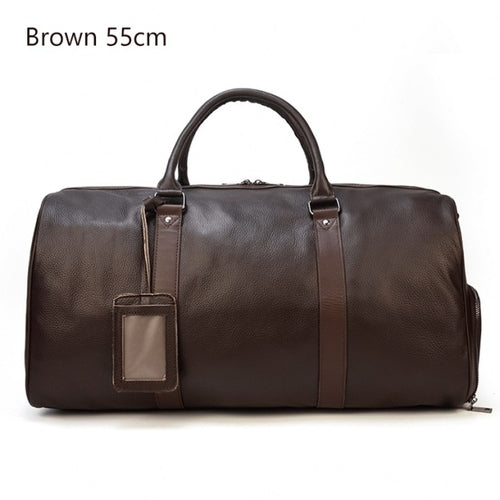 Maheu Hot Genuine Leather Men Women Travel Bag Soft Real Leather