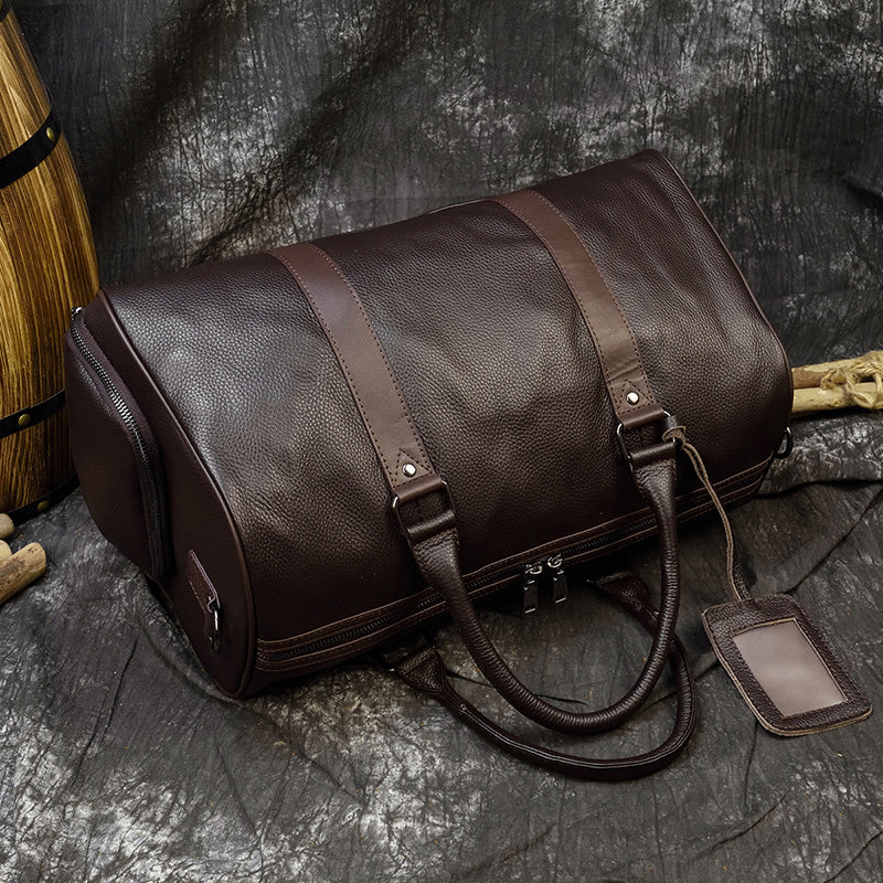 Maheu Hot Genuine Leather Men Women Travel Bag Soft Real Leather