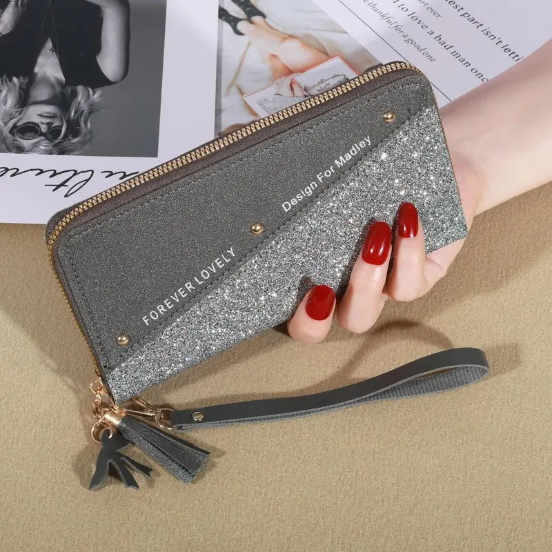 KISMIS New Long Women's Zipper Wallet - Korean Splicing, Color