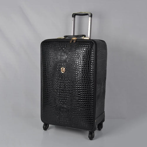 Genuine leather crocodile pattern travel luggage luxury fashion
