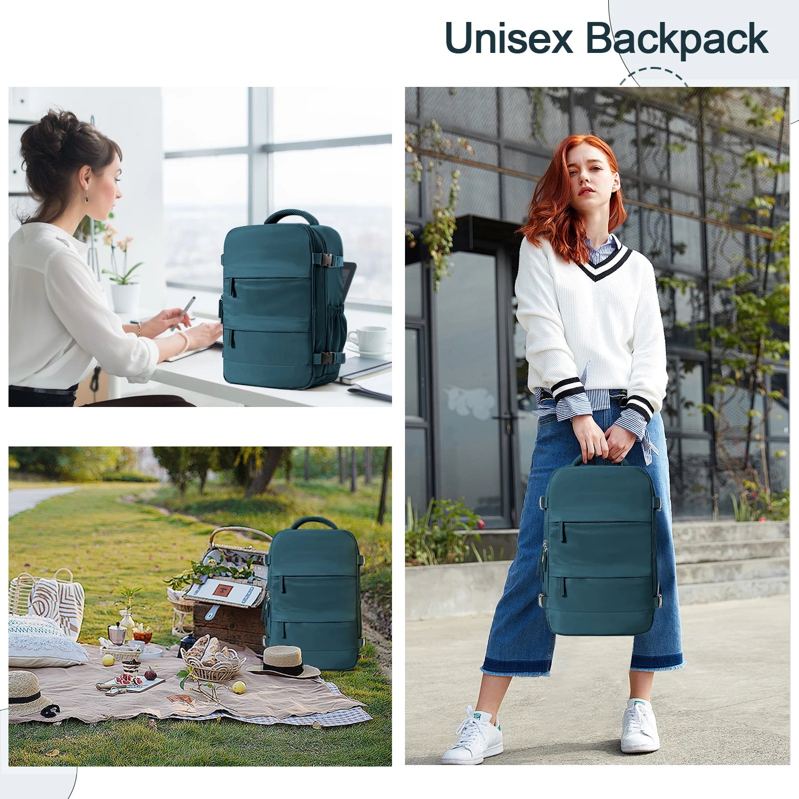 Women Men Hand Luggage Backpack Business Laptop Bag College Travel