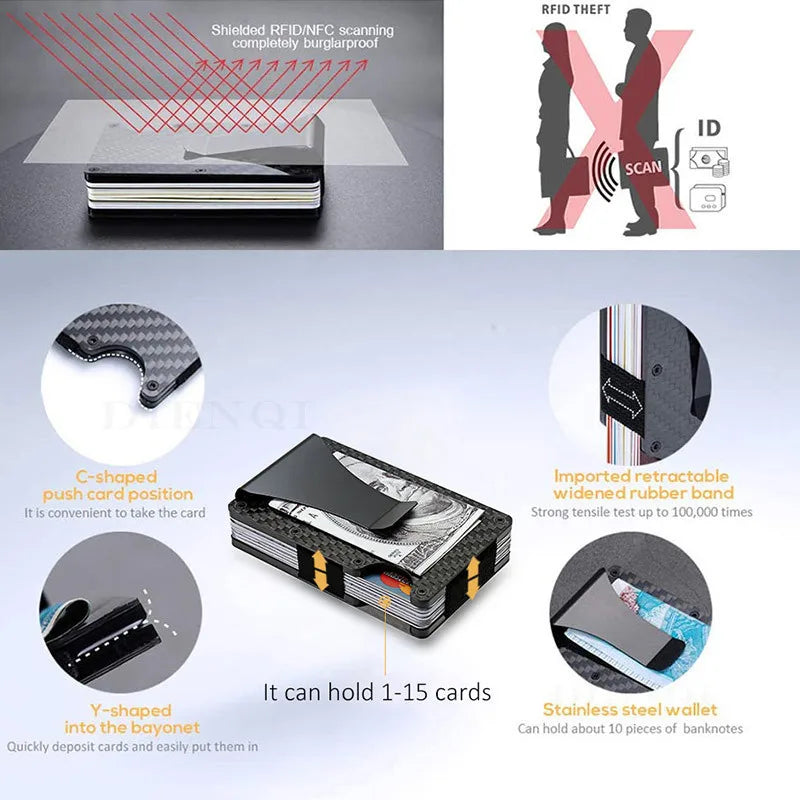 Slim Wallet For Men - Front Pocket RFID Blocking Minimalist Wallet For