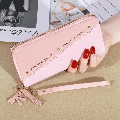 KISMIS New Long Women's Zipper Wallet - Korean Splicing, Color