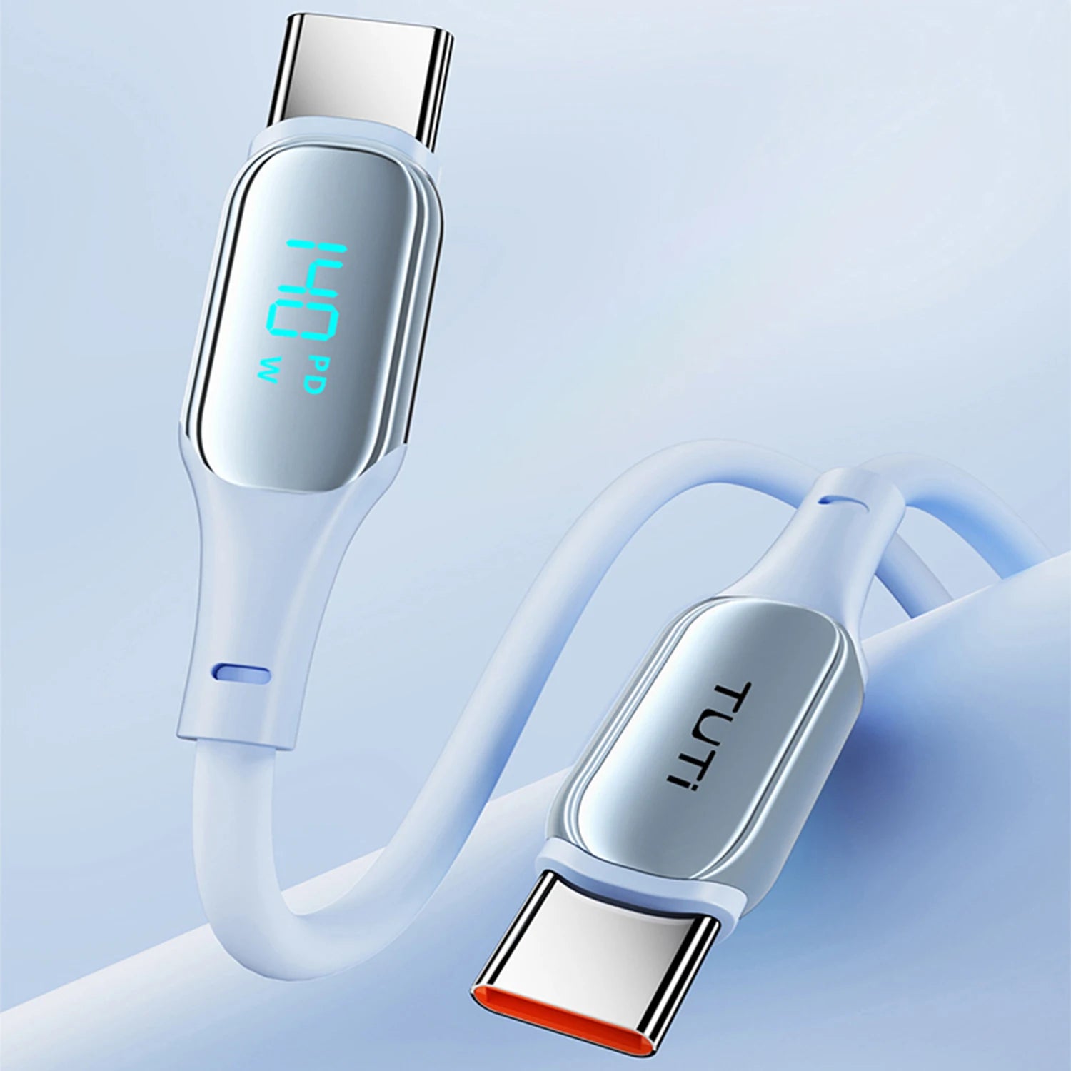 TUTi 140W USB C to USBC Cable,WithLED Display,USBC Fast Charging