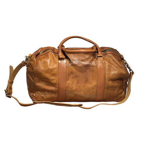 Vintage luxury natural genuine leather men's large-capacity travel bag
