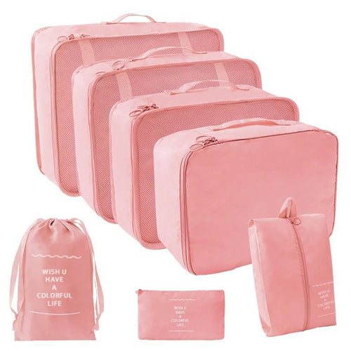 7 Pcs Set Travel Organizer Storage Bags Suitcase Packing Cubes Set