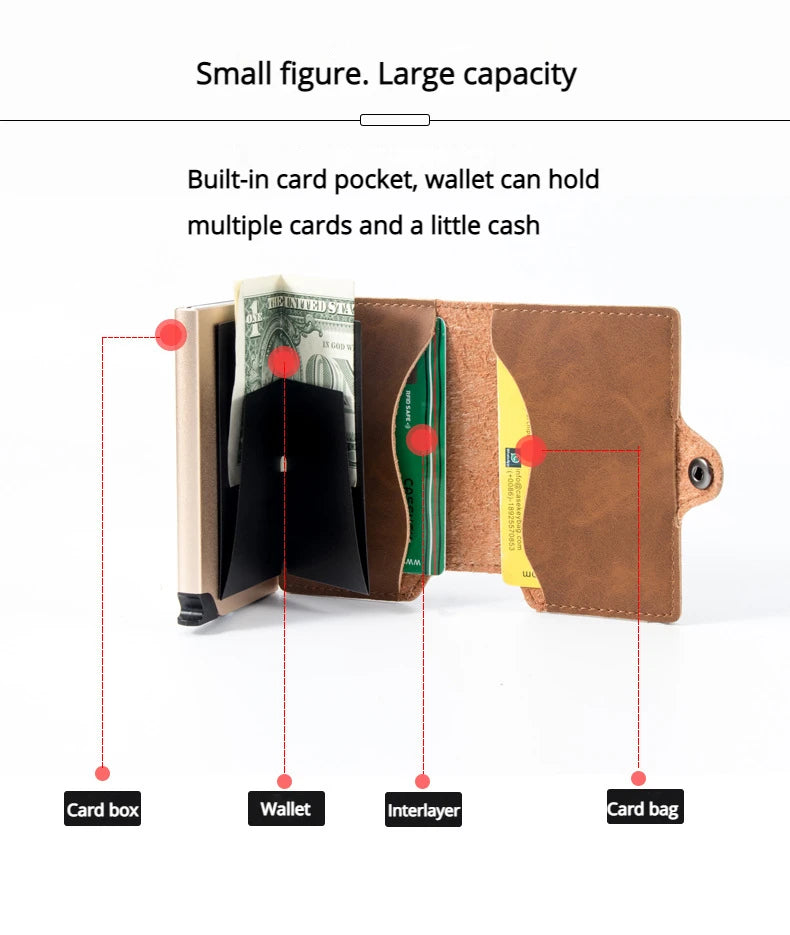 Mens Slim Wallet with Money Clip Pop up RFID Blocking Credit Card