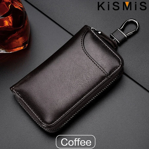 Genuine Leather KeyChain Unisex Key Bag Multifunction Organizer Wallet